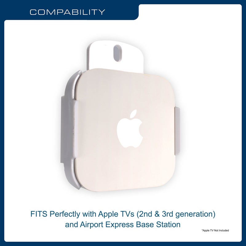 QualGear QG-AM-017-W Mount for Apple TV/AirPort Express Base Station (For 2nd & 3rd Generation Apple TVs) White - Image 3